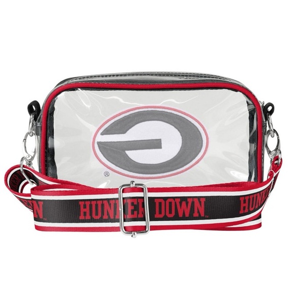 🚨 LAST ONE 🚨GEORGIA BULLDOGS NCAA “Hunker Down” Crossbody Bag ❤️🖤🤍 LAST ONE!! - Picture 3 of 4